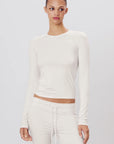 Fitted Crew Neck Long Sleeve T-Shirt