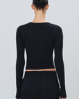 Fitted Crew Neck Long Sleeve T-Shirt