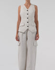 Monica Cargo Linen Pants
