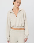 Cropped Half Zip Sweatshirt