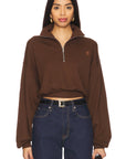 Cropped Half Zip Sweatshirt