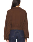 Cropped Half Zip Sweatshirt