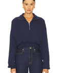 Cropped Half Zip Sweatshirt