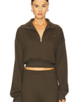 Cropped Half Zip Sweatshirt