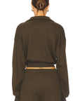 Cropped Half Zip Sweatshirt