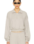 Cropped Half Zip Sweatshirt