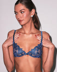 Lily Embroidery Plunge Demi Bra