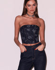 Floral Jacquard Corset Top