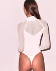 Knit Mesh Collard Bodysuit
