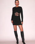 Rib & Bouquet Lace Boned Dress