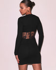 Rib & Bouquet Lace Boned Dress