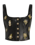 Leila Leather Sarita Top