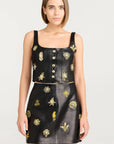 Leila Leather Sarita Top