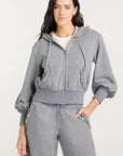 Ruffle Rhinestone Maddie Zip Up