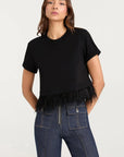 Short Sleeve Cropped Feather Tee