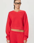 Cropped V-Neck Sweatshirt