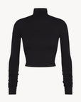 Cropped Fitted Turtle Neck Top