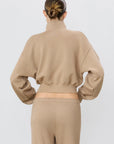 Cropped Half Zip Sweatshirt