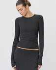 Fitted Crew Neck Long Sleeve T-Shirt