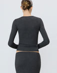 Fitted Crew Neck Long Sleeve T-Shirt