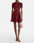 Burgundy Lace Mini Dress