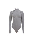 Rib Bodysuit W/ Lace Trim