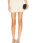 Cream Crochet Flower Knit Mini Skirt