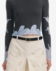 Grey Contrast Lace Jumper