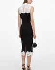 Black Contrast Lace Dress