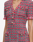 Red Check Frayed Dress