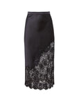 Silk & Lace Scallop Midi Skirt