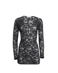 Deep Plunge Lace Mini Dress