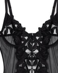 Satin Lily Embroidery Cupped Bodysuit