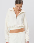 Cropped Half Zip Sweatshirt