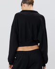 Cropped Half Zip Sweatshirt