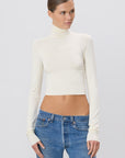 Cropped Fitted Turtle Neck Top