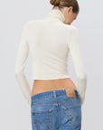 Cropped Fitted Turtle Neck Top