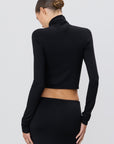 Cropped Fitted Turtle Neck Top