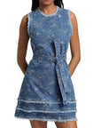 Mindie Garden Doodle Denim Dress