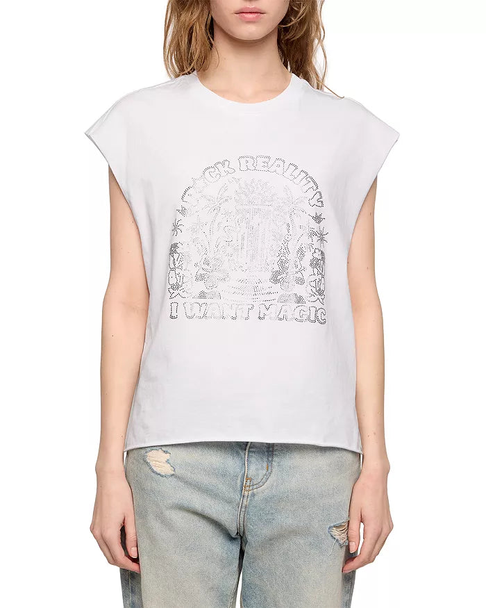 Cloe Cascade Strass Top