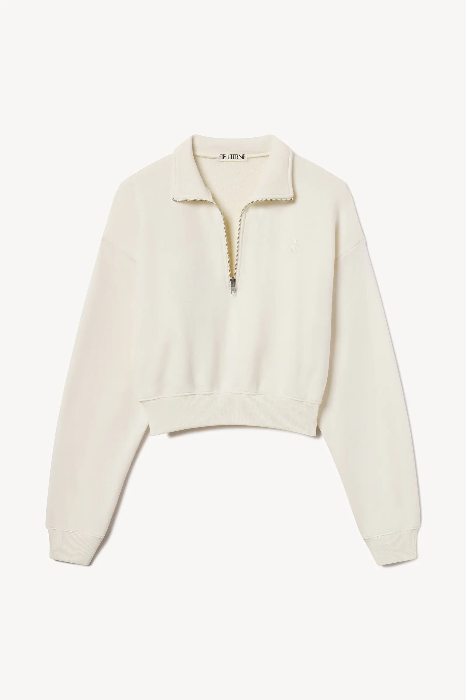 Cropped Half Zip Sweatshirt