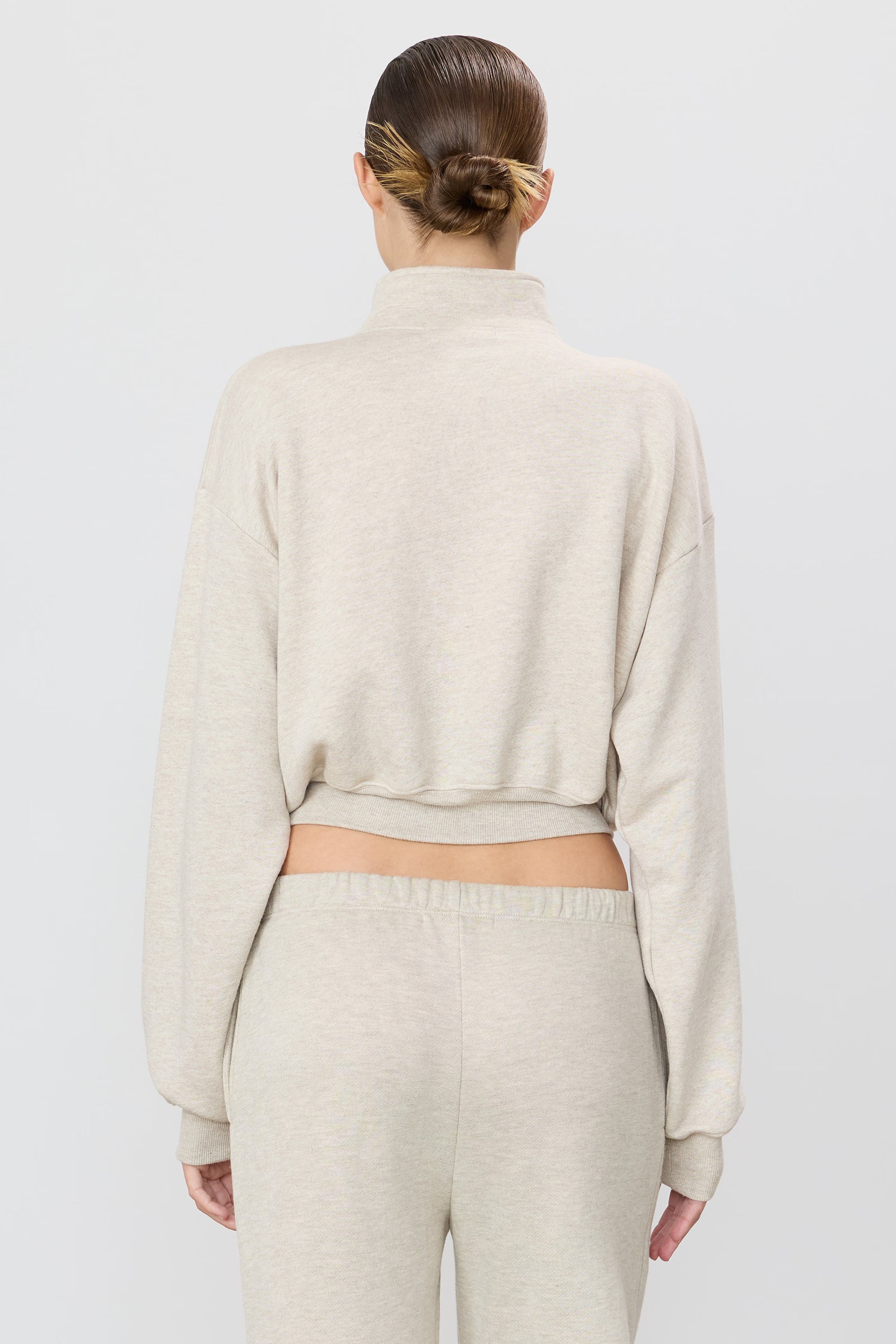 Cropped Half Zip Sweatshirt