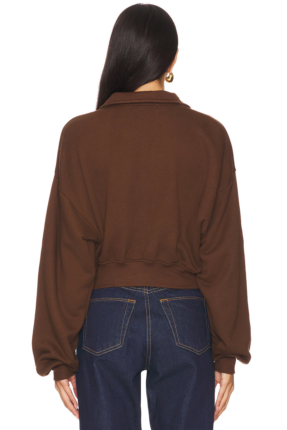 Cropped Half Zip Sweatshirt