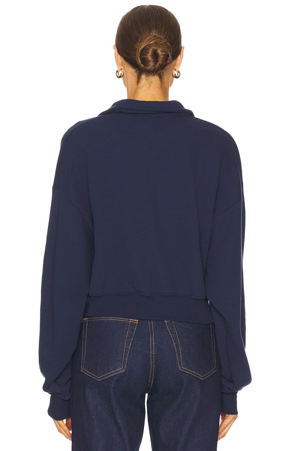 Cropped Half Zip Sweatshirt