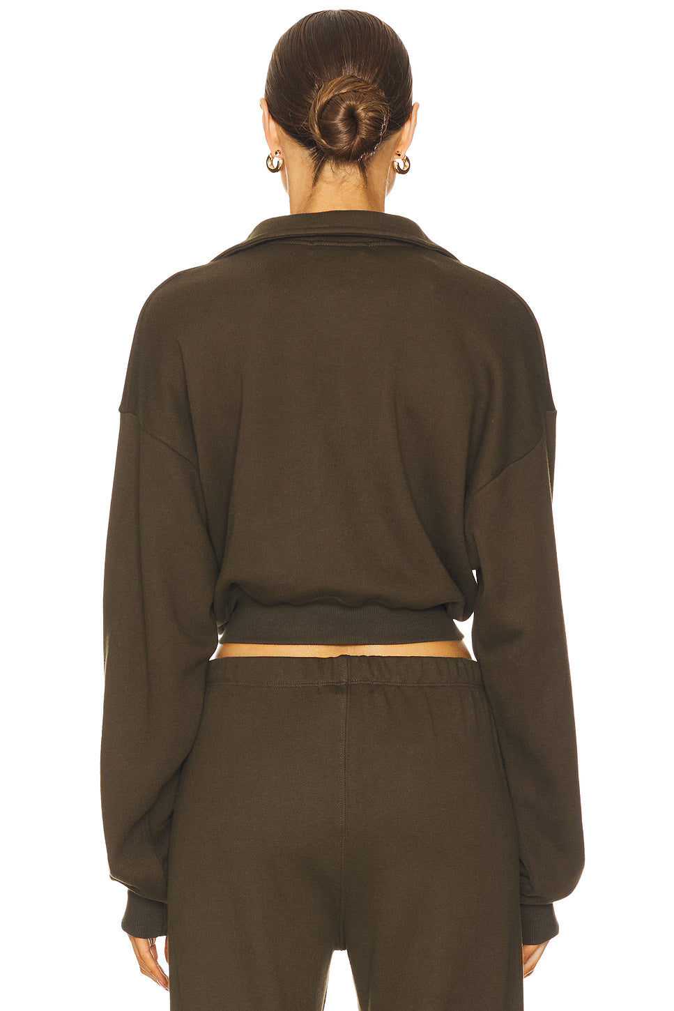 Cropped Half Zip Sweatshirt