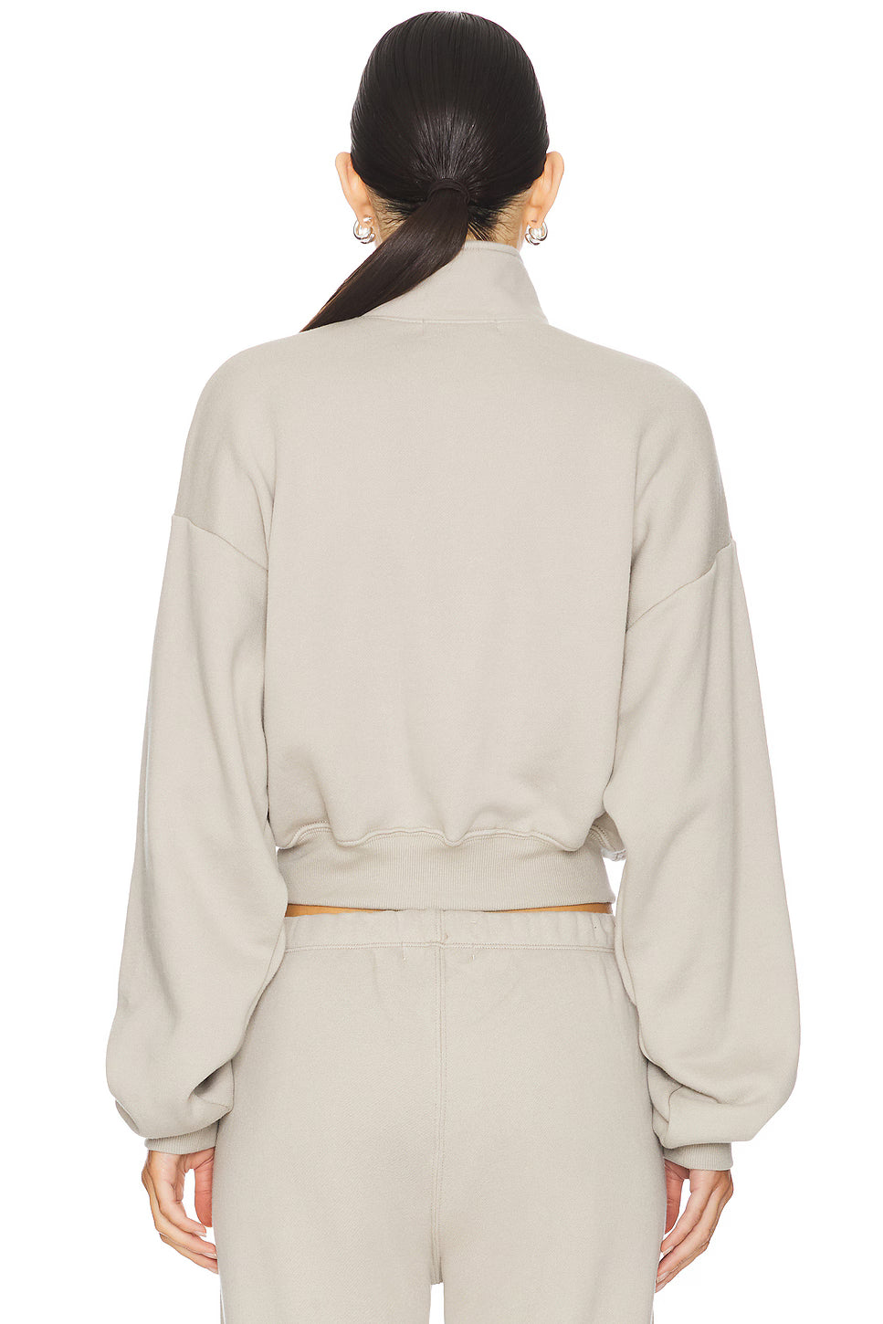Cropped Half Zip Sweatshirt