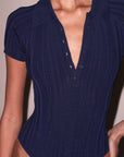 Rib Polo Bodysuit