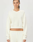 Cropped V-Neck Sweatshirt