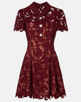Burgundy Lace Mini Dress