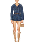 Denim Frill Playsuit